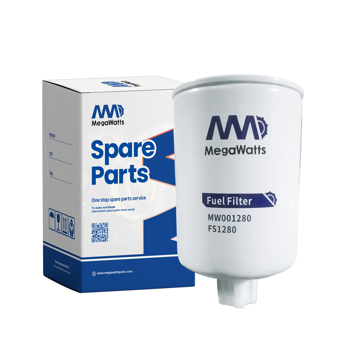 FS1280 Fleetguard Fuel Filter MW001280 Replacement for Donaldson P551329, Baldwin BF1280,WIX 33357