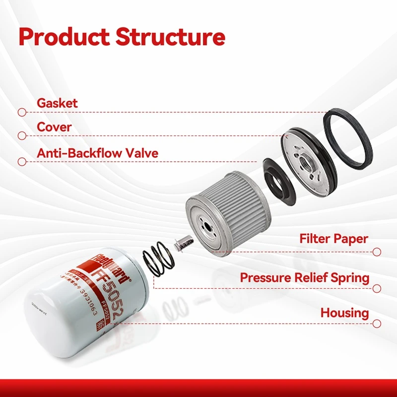 FF5052 Fleetguard Fuel Filter Compatible with Cummins B4.5, 4B3.9-G