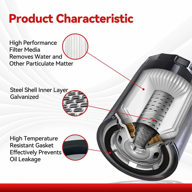 FS1280 Fleetguard Fuel Water Separator Compatible with Cummins 6B5.9