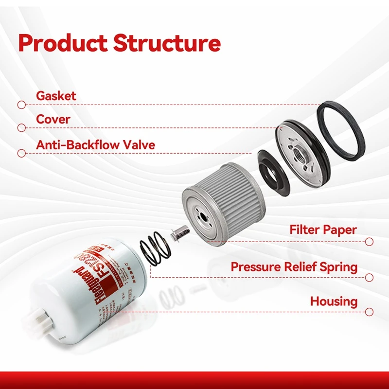 FS1280 Fleetguard Fuel Water Separator Compatible with Cummins 6B5.9