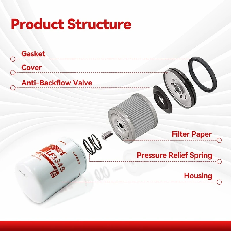 LF3345 Fleetguard Oil Filter Compatible with Cummins 4BT3.9-G, B3.9