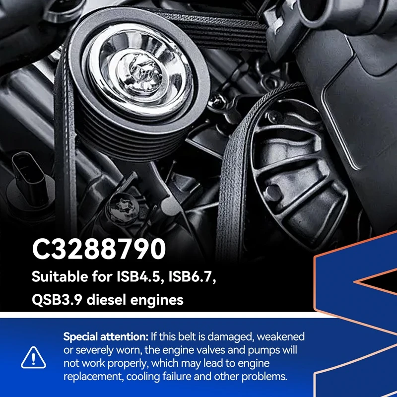 3288790 Cummins V Ribbed Belt Compatible with Cummins 4B3.9-G1