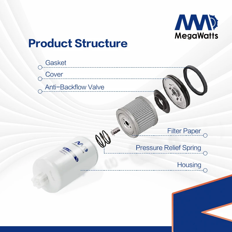 FS1212/FF105D Fleetguard Fuel Filter Spin-On MW001212 for Cummins Engine KTA19-G2/3/4