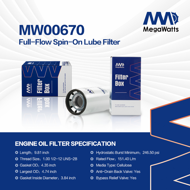 LF670 Cummins Lube Full-Flow Spin-On MW00670 Replaces Baldwin B95,Donaldson P550671,Luber Finer LFP670,Wix 51970