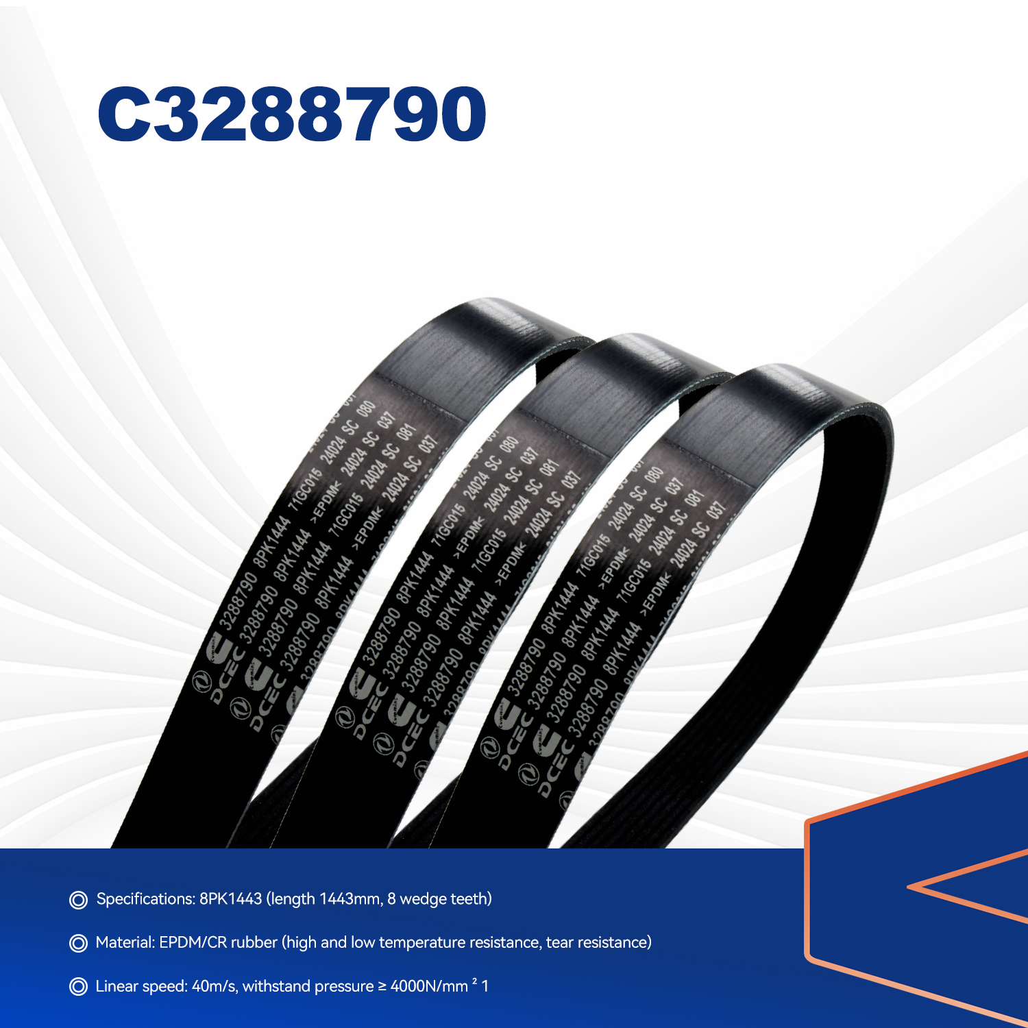 C3288790 Cummins Belt for Cummins Engine 4BT 6BT 6CT 6LTA
