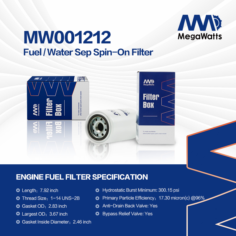 FS1212/FF105D Cummins Fuel Filter Spin-On MW001212 for Cummins Engine